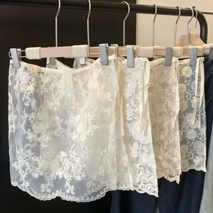 Estensore Gonna in Pizzo Ricamato Donna Organza Gonna Decorativa a Strati per Jeans Parte Inferiore Casual
