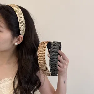 Serre-têtes bohèmes tressés en paille pour femmes, styles variés et naturels