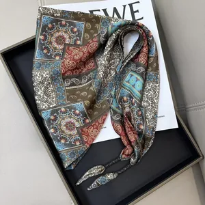 Vintage paisley print triangle waist scarf with elegant tie detail and luxury pattern