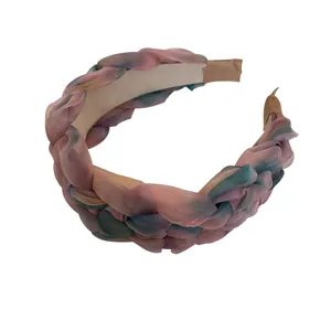 Serre-tête tressé en mousseline dégradé rêveur accessoire élégant