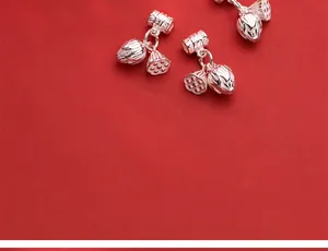 Macro detail van S925 sterling zilveren retro lotusvrucht bedeltjes voor DIY sieraden
