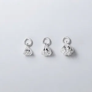 Set van 3 S925 sterling zilveren lotuszaadpeulhangers voor handgemaakte DIY-sieraden