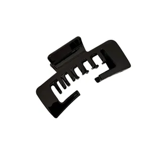 Large glossy black rectangular hair claw clip for elegant updo hairstyles and everyday wear