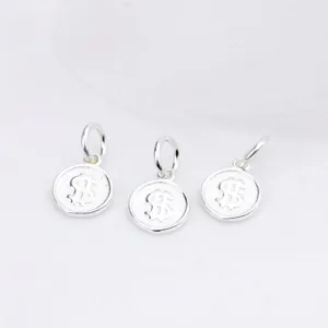 S925 sterling zilveren dollarteken ronde bedels voor DIY sieraden maken