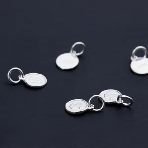S925 sterling zilveren dollarteken ronde bedeltjes voor DIY sieraden maken.