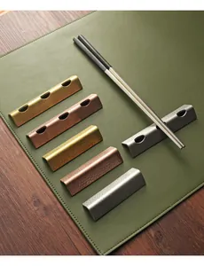 Detailed view of hammered 304 stainless steel chopstick rests in various colors