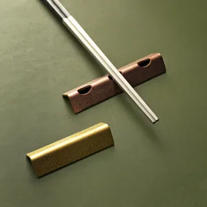 Japanese 304 Stainless Steel Hammered Chopstick Rest Spoon Holder Minimalist Tableware Decor For Home Restaurant Kitchen Dining