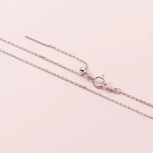 Chaîne réglable en argent sterling S925 avec bout d'aiguille pour bijoux DIY