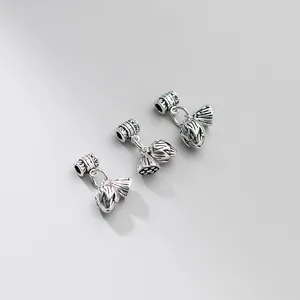 S925 sterling zilveren retro lotuszaadpod bedels voor DIY sieraden