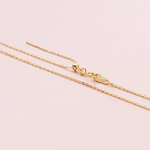 Collier chaîne DIY S925 en argent sterling plaqué or 18 pouces avec embout aiguille