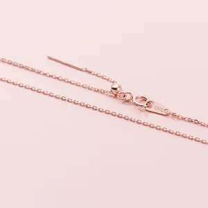 Chaîne de collier DIY en argent 925 avec aiguille et placage or rose