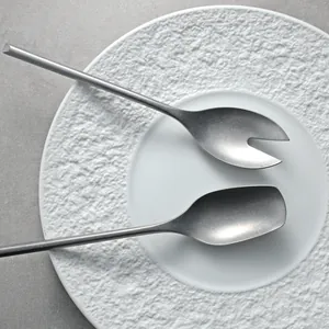 Modern matte 304 stainless steel serving spoons set for buffet and home dining