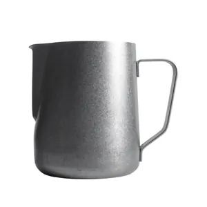 Professional 304 stainless steel milk frothing pitcher with handle for latte art coffee