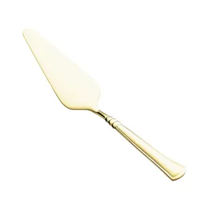 Professional gold stainless steel cake server spatula for pizza and dessert serving