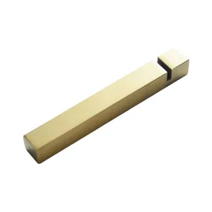 Golden brushed stainless steel cutlery rest with integrated card slot for tables