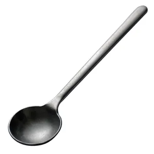 Japanese vintage style handmade stainless steel coffee stirring spoon with matte finish