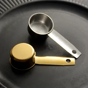 Professional 30ml stainless steel measuring spoons in gold and silver for baking