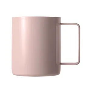 Minimalistische roze 316 roestvrijstalen dubbelwandige geïsoleerde koffiemok