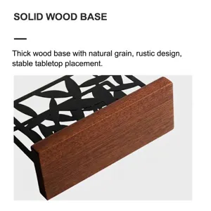 Minimalist Nordic napkin holder with a premium solid wood base for tabletop storage