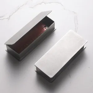 Vintage Industrial Stainless Steel Distressed Rectangular Toothpick Box Portable Matte Brushed Storage Case For Hotel Bar Home