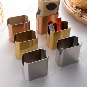 Ensemble de porte-cure-dents géométriques en acier inoxydable en finitions métalliques