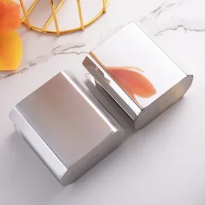 Porte-cure-dents moderne en acier inoxydable, design géométrique pour hôtel