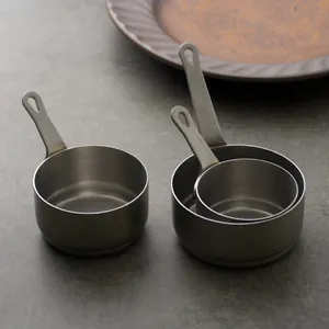 Retro 304 stainless steel measuring cup set with snowflake sand finish for baking