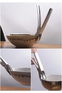 Dettaglio della pinza per ciotole in acciaio inox 304, protezione antiscottatura da cucina.