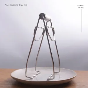 304 Edelstahl Anti-Verbrühung Küche Schüssel Clip Ergonomischer Tellerheber Wärmeisolierter Geschirrgreifer Für Hausgemachtes Kochen