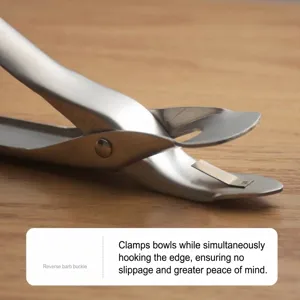 Pinza da cucina in acciaio inossidabile con gancio a barbosa inversa per presa sicura.