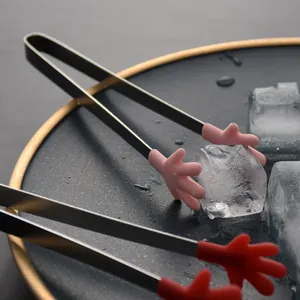 Creative mini silicone hand-shaped food tongs perfect for ice cubes and kitchen snacks