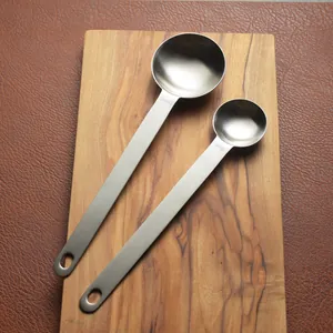 Professional stainless steel long handle measuring spoons for coffee beans and tea