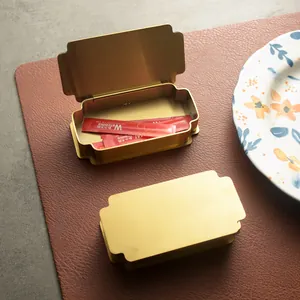 Caja de lujo para palillos de acero inoxidable dorado para el hogar y hoteles, elegante