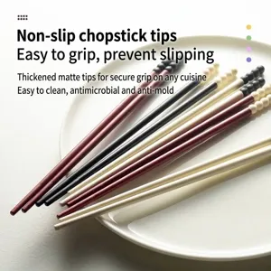 Premium anti-slip chopsticks with sugar bean tips, heat resistant and antibacterial