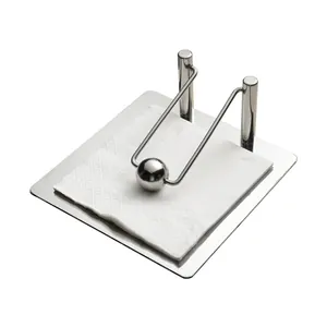 Modern stainless steel napkin holder with weighted ball arm for dining table decor