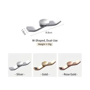 Elegant 304 stainless steel chopstick rest and spoon holder in silver, gold, and rose gold