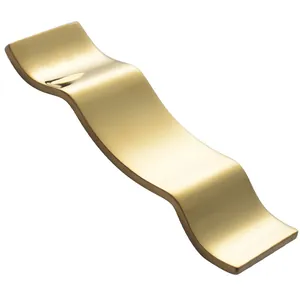 Modern gold stainless steel wave-shaped chopstick and spoon rest for dining table