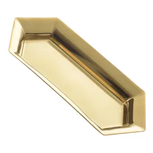 Plateau de rangement hexagonal nordique en acier inoxydable doré pour snacks et bijoux élégant
