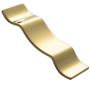 Elegant modern wave-shaped golden stainless steel chopstick rest and spoon holder for dining