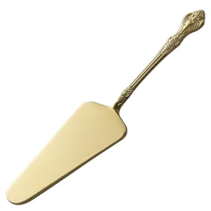 Eleganter Vintage Tortenheber aus 304 Edelstahl Gold mit geprägtem Griff für Pizza und Kuchen
