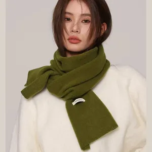 Women High Quality 100% Australian Wool Knitted Scarf Warm Solid Color Long Scarf Elegant Winter Pashmina Accessory For Women