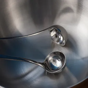 Premium long handle 304 stainless steel honey spoon and seasoning ladle for kitchen use