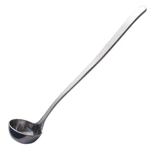 Professional long handle 304 stainless steel condiment spoon for honey and sauces