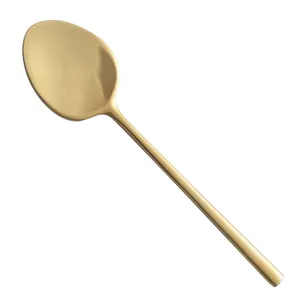 Elegant golden 304 stainless steel coffee spoon with minimalist round bowl shape design
