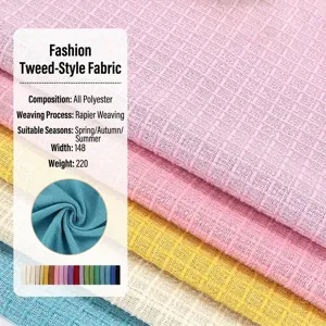 Moderne Élégant Tissu en Polyester Style Tweed Tissu Cardé Matériau À Plaid Avec Fil Métallique Scintillant Pour Vêtements Robe Costume Couture Bricolage Décoration Maison