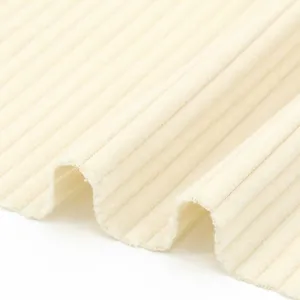 Premium soft cream 4.5 wale corduroy fabric for clothing and upholstery DIY sewing