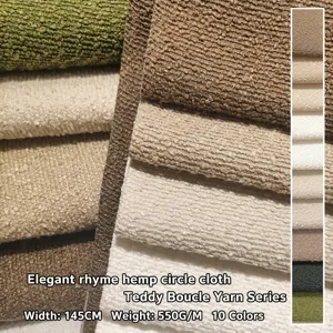 Polyester Thickened Boucle Fabric Linen Look Teddy Fleece Upholstery Cloth For Sofa Pillow Cushion Cover Home Decor Fabric