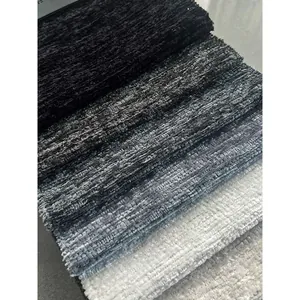 Thick textured chenille fabric swatches in monochrome shades for DIY home upholstery
