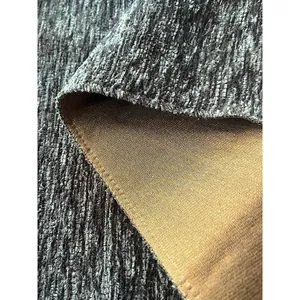 Thick charcoal snowflake velvet chenille fabric with tan backing for DIY sofa upholstery