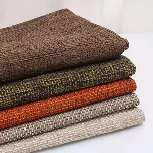 Premium thick coarse woven linen fabric samples stack for upholstery sofa and cushion covers